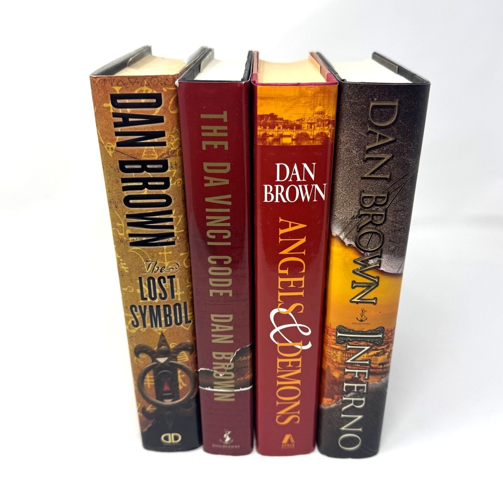 Dan Brown Robert Langdon Hardcover Book Lot Da Vinci Code Angels Demons Inferno